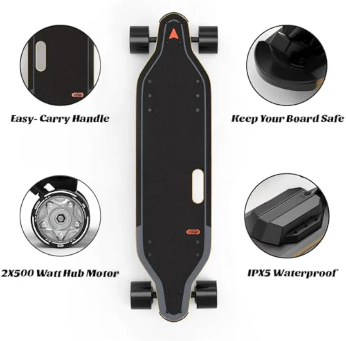 Meepo Campus V5/Envy E-Skateboard – 29 MPH, 4-Speed Control, Remote Included | Lightweight & Portable Handle Design