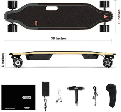 Meepo Campus V5/Envy E-Skateboard – 29 MPH, 4-Speed Control, Remote Included | Lightweight & Portable Handle Design